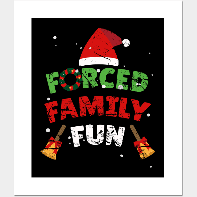 Forced Family Fun - Classic Christmas Winter Wall Art by Kahfirabu